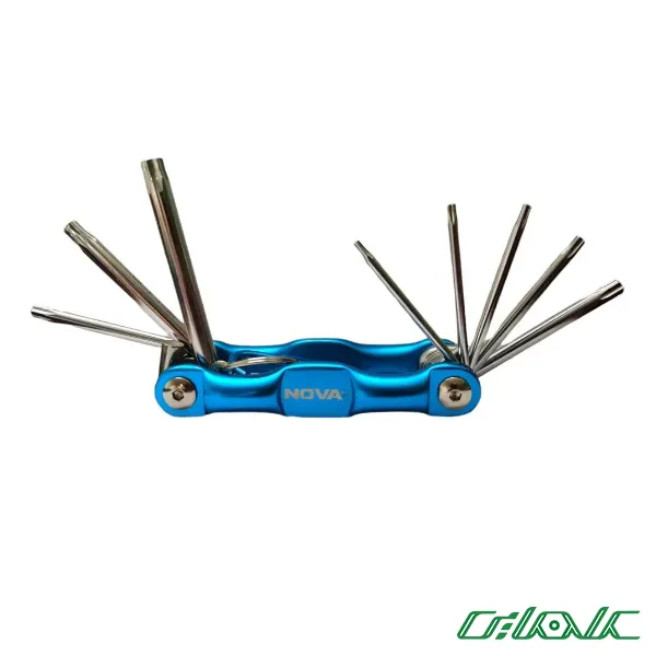 مجموعه 8 عددی آچار ستاره‌ای تاشو نووا مدل NTK-1008