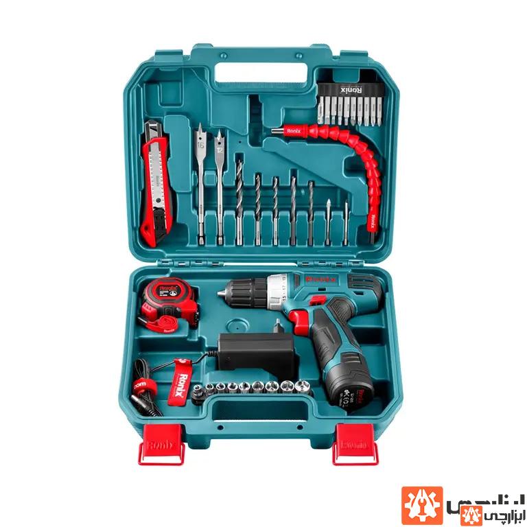 کیت دریل شارژی  RS-8013 رونیکس (12 ولت تک باتری)