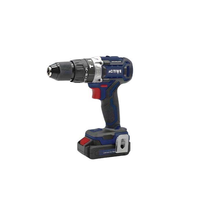 دریل شارژی دو سرعته چکشی براشلس AC-3820BL اکتیو (20 ولت)