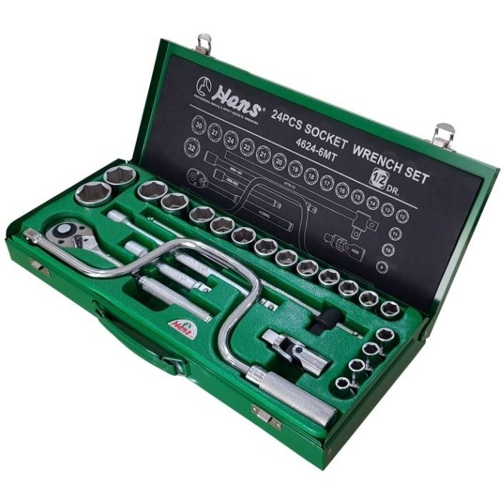 جعبه بکس ۲۴ پارچه ۶ پر فشار قوی هنس مدل ۴۶۲۴MTR4 ا HANS 24 pcs drives socket wrench set