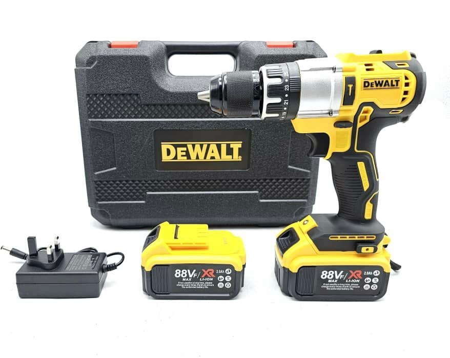 دریل شارژی چکشی باتری بزرگ 88 ولت براشلس طرح دیوالت مدل DW88v
