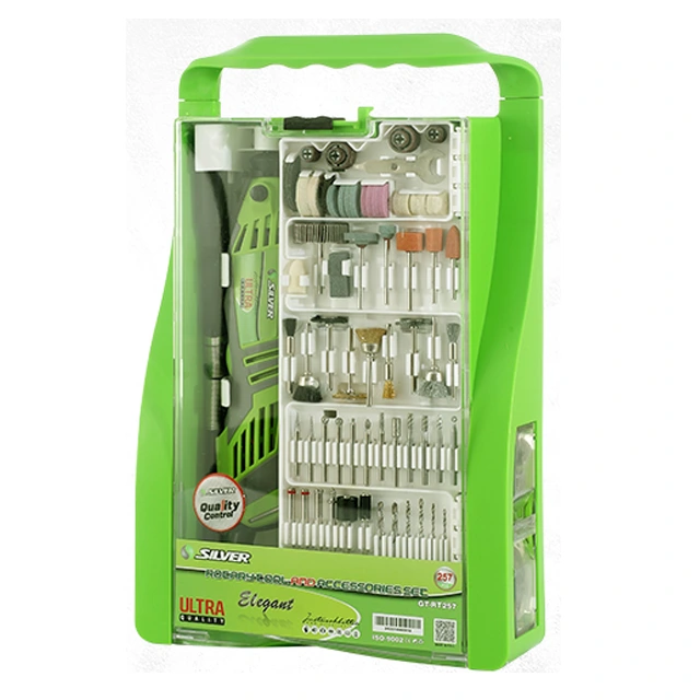 ست فرز انگشتی ۲۵۷ پارچه ۱۳۵ وات سیلور مدل GT-RT۲۵۷