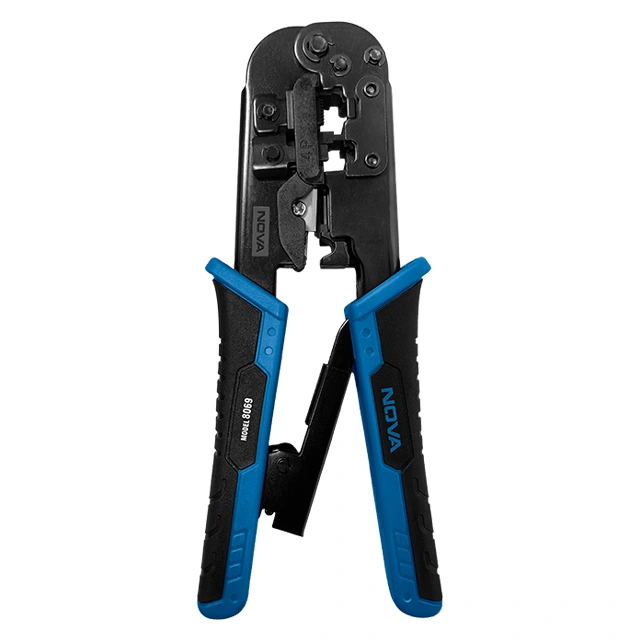 انبر سوکت زن تلفن و شبکه دسته جغجغه‌ای نووا مدل 8069