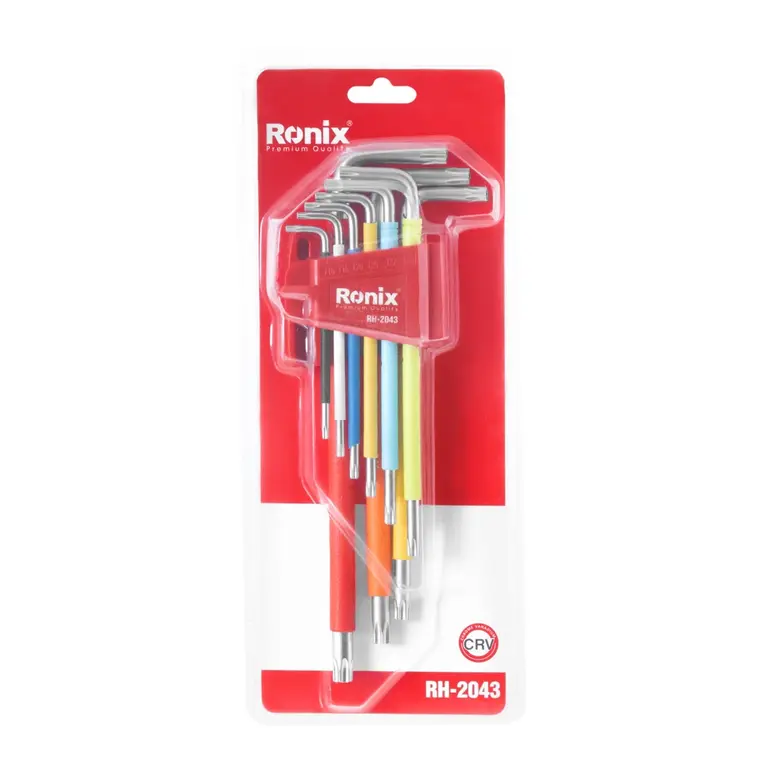 ست 9 عددی آچار آلن ستاره ای بلند رونیکس مدل RH-2043