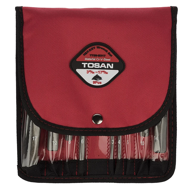 ست 9 عددی آچار آلن شش پر کوتاه توسن مدل T726-B317