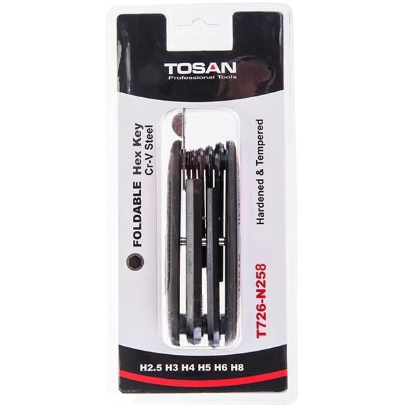 ست 6 عددی آچار آلن شش پر چاقویی توسن مدل T726-N258