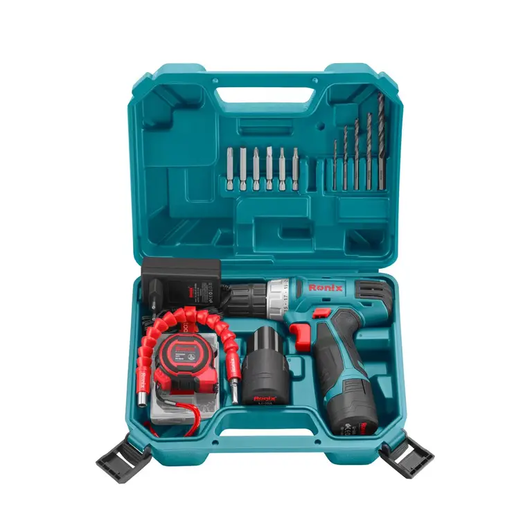 مجموعه 19 عددی دریل شارژی 12 ولت رونیکس مدل RS-8012